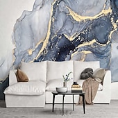 Χαμηλού Κόστους Ταπετσαρία-δροσερές ταπετσαρίες μπλε ταπετσαρία τοίχου τοιχογραφία αφηρημένη μαρμάρινη επένδυση τοίχου αυτοκόλλητο ξεφλούδισμα και ραβδί αφαιρούμενο pvc/υλικό βινυλίου αυτοκόλλητο/συγκολλητικό απαιτείται