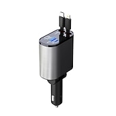 olcso Autós töltő-starfire fém visszahúzható autós töltő szupergyors töltés 100w autós szivargyújtó usb port adapter autós töltő kábellel
