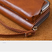 cheap Card Holders &amp; Cases-2023 Women New Retro Genuine Leather Rivet Short Wallet Zipper Coin Card Holder Female Coin Clutch Wallets Purse Money Bag