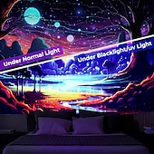 billige Blacklight -billedvev-blacklight billedvev uv reaktiv glød i mørket glød party neon trippy tåkete fjellsopp hengende billedvev veggkunst veggmaleri for stue soverom