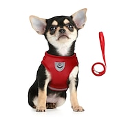 お買い得  犬用首輪＆ハーネス＆リード-犬用 猫用 ライトアップハーネス リーシュの実行 トレーニングリーシュ 反射 携帯用 高通気性 アウトドア ウォーキング ソリッド