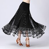 voordelige Oefen Kleding-Ballroomdansen Rokken Prints Gesplitst Tule Dames Prestatie Opleiding Hoog Polyester