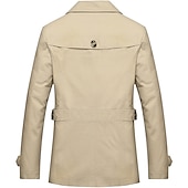 abordables Gabardina para hombre-Hombre Chaqueta de transición Gabardina Gabardina Diario Primavera &amp; Otoño Poliéster Cortavientos Ropa de calle Ropa Vintage Color sólido Solapa de Pico
