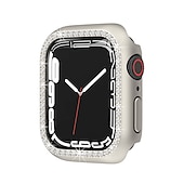 baratos Capa Smartwatch-2 por Pacote Estojo de relógio com protetor de tela Compatível com Apple Watch Series 8 7 41mm 45mm / Series 6 5 4 SE 40mm 44mm / Series 3 2 1 38mm 42mm Resistente a riscos Bling Diamond Limpar HD