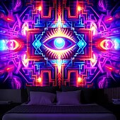 お買い得  ブラックライトタペストリー-ブラックライトタペストリー UV反応性、暗闇で光る、光るパーティー、ネオントリッピー、ミスティマンダラ、ボヘミアン吊り下げタペストリー、リビングルーム、寝室用ウォールアート壁画
