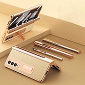 billiga Skal och fodral till Samsung-Telefonfodral för Samsung Galaxy Z Fold 5 Z Fold 4 Z Fold 3 Z Fold 2 Kickstand Stötsäker PU Läder