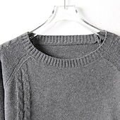 preiswerte Herrenpullover-Herren Pullover Rollkragenpulli Kurzer Pullover Strickpullover Gerippt Gedrehtes Stricken Standard Taste Strick Glatt Rollkragen warm halten Moderne zeitgenössische Freizeitskleidung Ausgehen