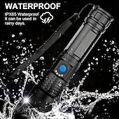abordables Linternas-Linterna led xhp100 de alta potencia, recargable, 4 núcleos, zoom, usb, para acampar al aire libre/uso de emergencia, 1 ud.