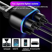 preiswerte Bluetooth Auto Kit/Freisprechanlage-DC 12 V LED 2-Wege-Zigarettenanzünder-Splitter für Autos, Dual-USB-Ladegerät