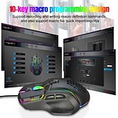 Недорогие Мыши-проводная игровая мышь, компьютерная игровая мышь, USB-мышь, высокоточная регулируемая 12800 точек на дюйм, 10 программируемых кнопок, эргономичная игровая мышь Plug Play для ноутбука Mac