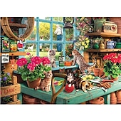 economico Puzzle-creativo 1000 pezzi di carta bianca piatta carta addensata puzzle circolare luna amore mare puzzle giocattolo per adulti