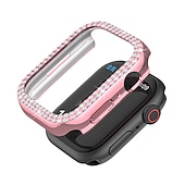 baratos Capa Smartwatch-2 por Pacote Estojo de relógio com protetor de tela Compatível com Apple Watch Series 8 7 41mm 45mm / Series 6 5 4 SE 40mm 44mm / Series 3 2 1 38mm 42mm Resistente a riscos Bling Diamond Limpar HD