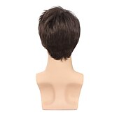 cheap Mens Wigs-Mens Wig Short Drak Brown Wigs Layered Natural Cosplay Party Costume Hair Full Wig for Male Guy