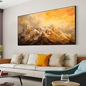 cheap Landscape Paintings-Handmade Hand Painted Oil Painting Wall Art  Large Size Contemporary Golden Mountains Home Decoration Decor Rolled Canvas No Frame Unstretched