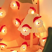 Недорогие Питание от батареек-Гирлянды с огнями снеговика огни оленя длиной 1,5 м 10LED работающие от батареек украшения для вечеринки дома сада окна светильники для венка