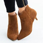 abordables Bottines-bottines chics à bout pointu en similicuir noir pour femmes avec fermeture à glissière - idéales pour les soirées, les tenues de bureau et les sorties à la mode