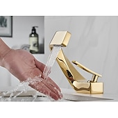 economico Rubinetti per lavandino bagno-rubinetto per lavabo del bagno, miscelatore a cascata a 7 curve, rubinetti per lavabo con maniglia singola, rubinetti per vasca monoforo con tubo per acqua calda e fredda