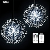 billige Julelys-led fyrverkeri lys utendørs vanntett hengende starburst string lys for ferie dekor fairy new year lys