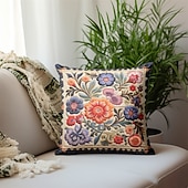 billige blomster- og plantestil-vintage blomster dekorative putetrekk 1 stk myk firkantet putetrekk putevar for soverom stue sofa sofa stol