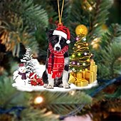 ieftine Ornamente pentru pomul de Crăciun-creativ pandantiv mașină nouă câine de Crăciun ornament de om de zăpadă pandantiv brad de Crăciun pandantiv rucsac acrilic cadou de Crăciun