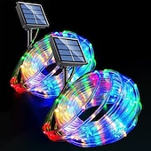 economico strisce luminose impermeabili-2 luci solari a corda per esterni impermeabili 8 modalità luci a corda a led per Natale, tenda, gazebo, trampolino, passerella, piscina