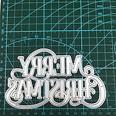 cheap Wall Stencils-1pc Merry Christmas Metal Cutting Dies For Card Making Happy New Year Decoration Embossing Stencils Die Cuts DIY Scrapbooking Supplies
