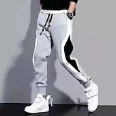abordables Pantalones de deporte-Hombre Pantalones de Deporte Pantalón Jogger Persona que practica jogging Retazos Bolsillo Correa Bloque de color Comodidad Transpirable Exterior Diario Noche Moda Casual Negro Gris