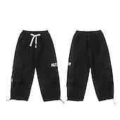 cheap Bottoms-Kids Boys Pants Trousers Pocket Solid Color Keep Warm Comfort Pants School Sports Daily Black Coffee