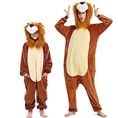 economico costumi di Halloween per coppie-Per bambini Per adulto Animali Cartoni animati Costume di gruppo Pigiami e camicie da notte Mimetico Vestiti Carnevale Dinosauro Leone Pigiama a pagliaccetto Pigiama Kigurumi stile sveglio Per Uomini