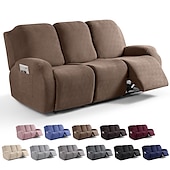 cheap Recliner Chair Cover-Loveseat 3 Seater Burgundy Recliner Covers Cover for Large Reclining Chair Slipcover Seat Reversible Washable Protector with Elastic Adjustable Straps for Kids Pets