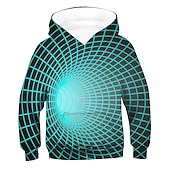 preiswerte Jungen 3D Vision &amp; Geometrie-Jungen 3D 3D-Druck Kapuzenshirt Langarm 3D-Druck Frühling Herbst Aktiv kinderkleidung 3-12 Jahre Täglich