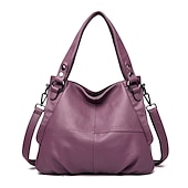 economico Borsette e borse tote-Per donna Borsa Borsa a tracolla Borsa a spalla Borsa Boston Pelle PU All&#039;aperto Shopping Quotidiano Cerniera Grande Capacità Impermeabile Durevole Tinta unica Trapuntato Rosso violaceo Nero Bianco