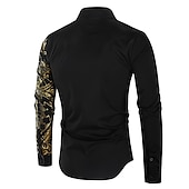 economico camicia da uomo con bottoni-Per uomo Camicia Maglietta informale Camicia con bottoni Abbronzante Ufficio e carriera Ricevimento di matrimonio Nero Bianco Vino Rosso Manica lunga Bavero Primavera &amp; Autunno Abbigliamento Collage
