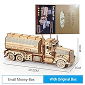 billiga Pussel-gör-det-själv 3d träpussel sparbössa spargris bränslebil modell byggstenssatser montering sticksågsleksak present för barn vuxen
