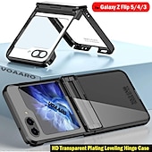 お買い得  サムスン用ケース-Galaxy Z Flip 6 Z Flip 5 Z Flip 4 Z Flip 3 用のHD透明クリアプラーニング ファンダ サムスン Galaxy Z Flip 5 レベリングヒンジ ケース プロテクティブカバー