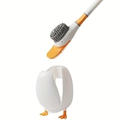 economico spazzolone-Scopino per WC con anatra subacquea, manico lungo in plastica non morta in silicone con base, spazzola morbida per il bagno domestico, spazzola per la pulizia del WC tozzo, prodotti per la pulizia, strumento per la pulizia