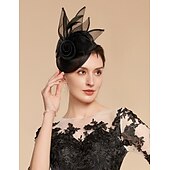 economico Fascinator-Fascinator Cappelli Rete Cappello Kentucky Derby Copricapo Fascinators con Fiore in Piuma 1PC Matrimonio Corsa di Cavalli Giornata delle Donne Melbourne Cup Copricapo abito per impressionare Abito