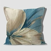 abordables style floral &amp; végétal-Housse de coussin double face à fleurs bleues, taie d&#039;oreiller carrée décorative douce, pour chambre à coucher, salon, canapé, chaise, 1 pièce