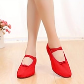 abordables Chaussures de ballet-Femme Chaussons de ballet Utilisation Soirée Talon Talon Cubain Élastique Adulte Noir Blanche Rose