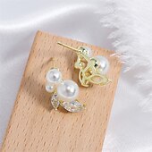 economico Orecchini-Per donna Chiaro Bianco Gioiellerie Classico goccia Moda Di moda Perle finte Orecchini Gioielli Argento / Oro Per Matrimonio Feste 1 paio