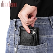 economico porta carte e custodie-portafoglio da uomo in pelle combinazione porta carte d&#039;identità in pelle pu con design a catena antifurto