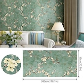Χαμηλού Κόστους Ταπετσαρία Floral &amp; Plants-δροσερές ταπετσαρίες λουλούδι ταπετσαρία τοίχου τοιχογραφία 3d κάλυμμα τοίχου αυτοκόλλητο μεμβράνη φλούδα και ξυλάκι αφαιρούμενο αυτοκόλλητο ανάγλυφο άνθος δαμασκηνιάς non woven διακόσμηση σπιτιού