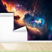 voordelige Behang-3d muurschildering behang zonnestelsel galaxy planet muursticker die print peel en stick verwijderbare pvc/vinyl materiaal zelfklevend/lijm vereist muur decor muurschildering voor woonkamer slaapkamer
