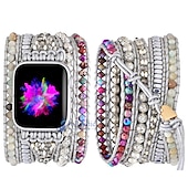 cheap Apple Watch Bands-Handmade Braided Rope Compatible with Apple Watch band Women Multilayer Beaded Beads Strap Replacement Wristband for 38mm 40mm 41mm 42mm 44mm 45mm 49mm iwatch Series Ultra 8 7 6 SE 5 4 3 2 1