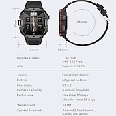 cheap Smartwatch-iMosi QX11 Smart Watch 1.96 inch Smartwatch Fitness Running Watch Bluetooth Pedometer Call Reminder Activity Tracker Compatible with Android iOS Women Men Hands-Free Calls Waterproof Media Control