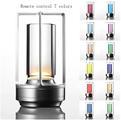 cheap Table Lamps-RGB Remote Control Cross Colorful Charging Table Light Outdoor Camping Light USB Charging  1PC