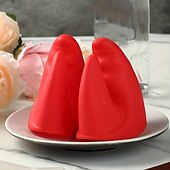 abordables Barbecue et cuisine extérieure-1 paire de maniques anti-brûlure, ensemble de gants de cuisine en silicone rouge, gants de cuisine à pinces de homard, gants de cuisine en forme de crabe rouge, gants de cuisine en silicone antidérapants, gants de cuisine sûrs pour le four