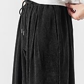 cheap Joggers-Men's Sweatpants Corduroy Pants Carrot Pants Pocket Drawstring Elastic Waist Plain Comfort Breathable Outdoor Daily Going out Fashion Casual Black Pink