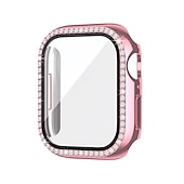 baratos Capa Smartwatch-2 por Pacote Estojo de relógio com protetor de tela Compatível com Apple Watch Series 8 7 41mm 45mm / Series 6 5 4 SE 40mm 44mm / Series 3 2 1 38mm 42mm Resistente a riscos Bling Diamond Limpar HD