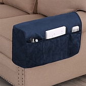 baratos Capa para assento de Sofá &amp; Apoios de Braços-2 peças capas de apoio de braço para cadeiras e sofás capas de braço de sofá para capas de apoio de braço de sofá com bolso lateral protetor de móveis antiderrapante capas de apoio de braço laváveis